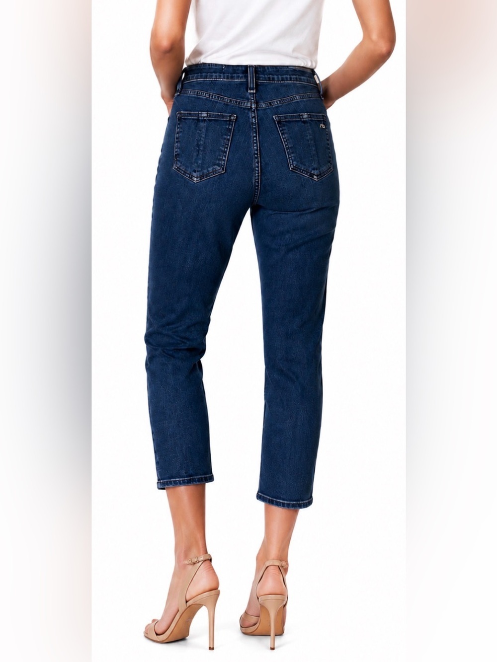 rag & bone Jeans Capri Crop Blue Ankle 27 10” Stretchy Denim Revolve Skinny Slit